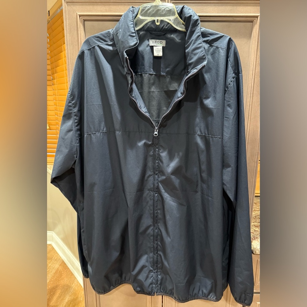 Izod XXL Navy Blue Windbreaker Jacket Lightweight and Versatile